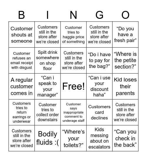 252 Bingo Card