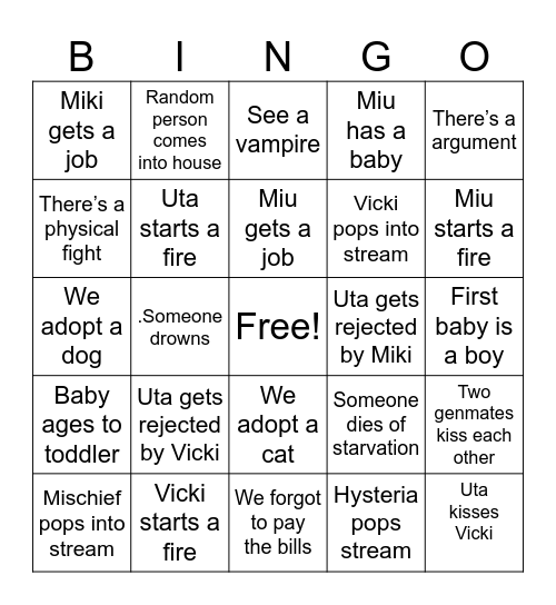 Jokr Bingo Card