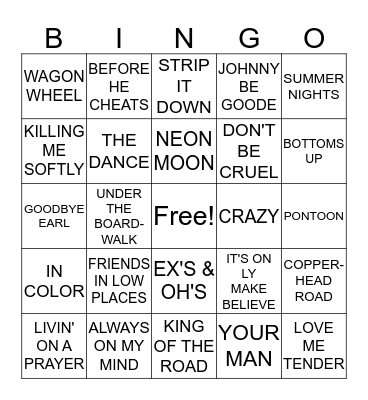 BAR BINGO Card