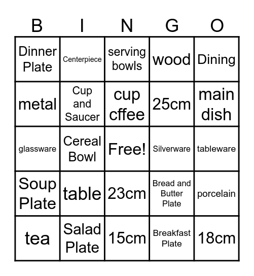 Table Appointment Bingo Card