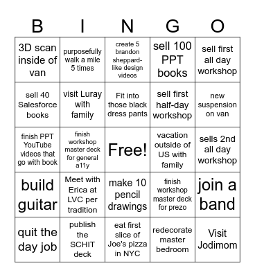 2025 Bingo Card