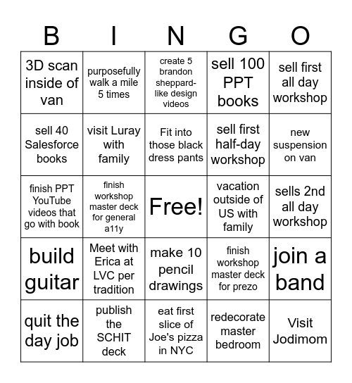 2025 Bingo Card