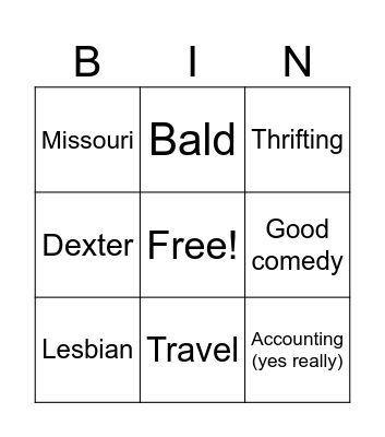 Penpal bingo Card