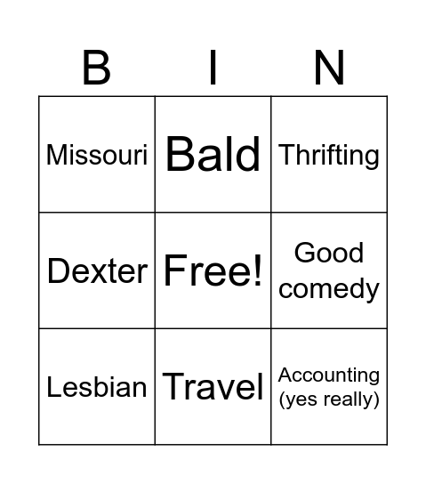 Penpal bingo Card