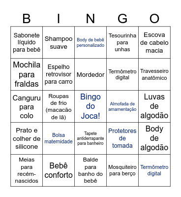 Bingo do Joca Bingo Card
