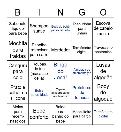 Bingo do Joca Bingo Card