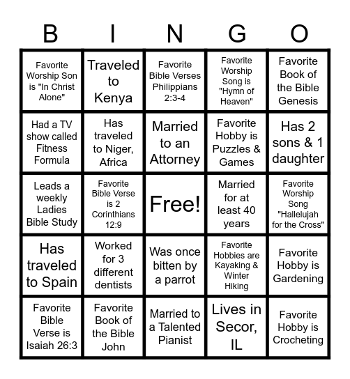 L.I.F.E. Club Leader Bingo Card