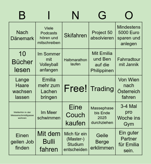 Jahres-Bing 2025 Bingo Card