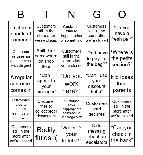 252 Bingo Card