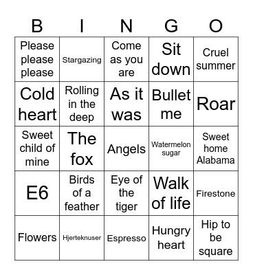 MUSIKKBINGO Card