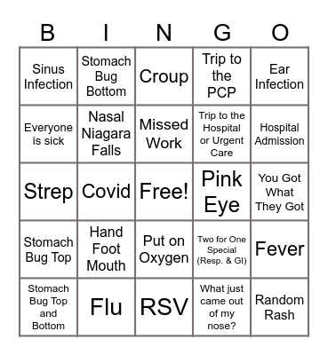 2025 Respiratory Season Bingo Card