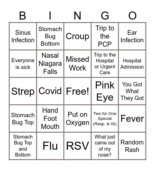 2025 Respiratory Season Bingo Card