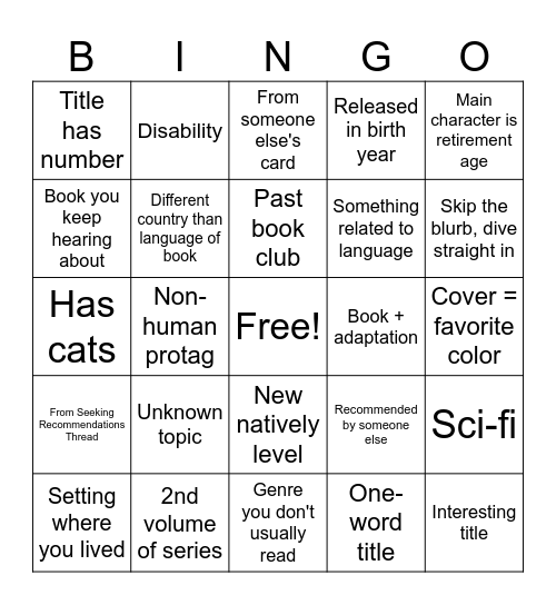 Natively Bingo Card