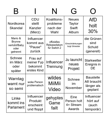 2025 Public Bingo Card