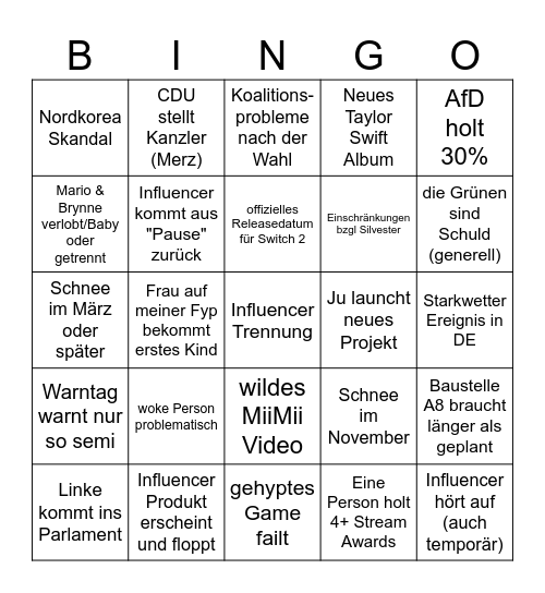 2025 Public Bingo Card