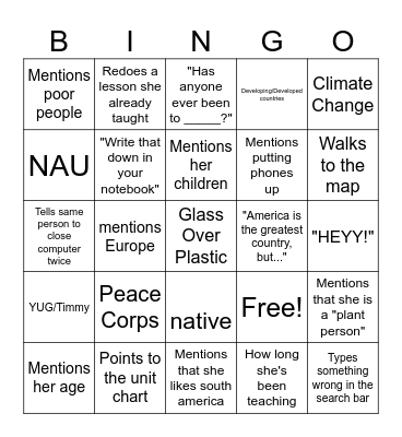 Mazier Bingo Card