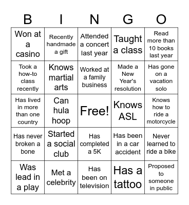 Enterprise Systems Bingo Card