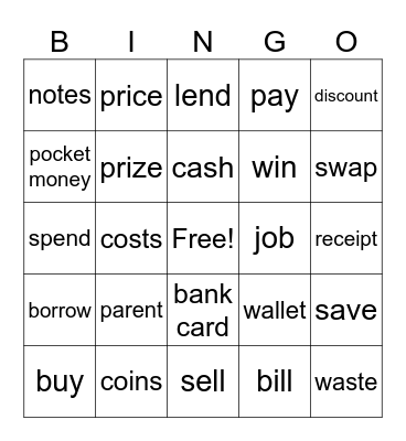 Unit 4 vocab Bingo Card