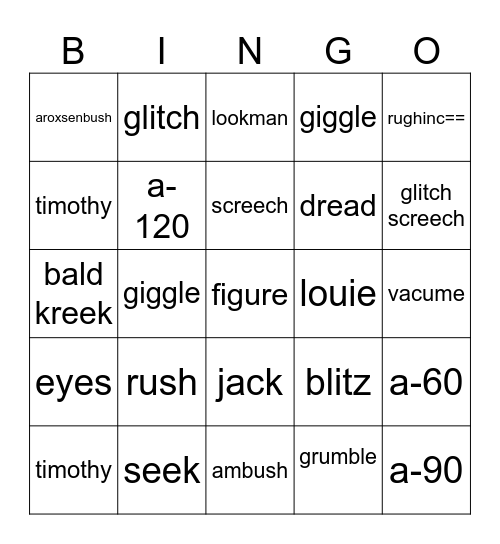doors Bingo Card