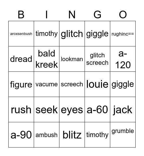 doors Bingo Card