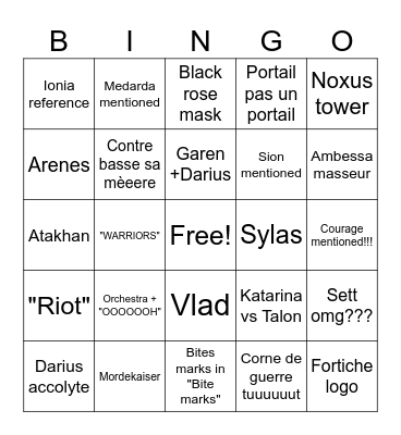 Bite Marks Bingo Card