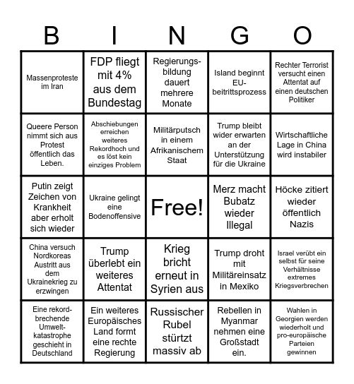 2025 Bingo Card