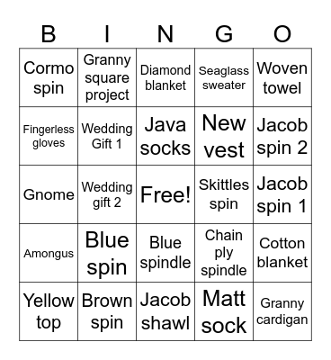 WIP Bingo Card