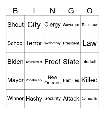 CNN 10 1/7/25 Bingo Card
