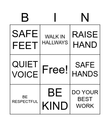 CLASS EXPECTATIONS Bingo Card