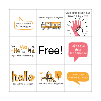 Kindness Bingo Card