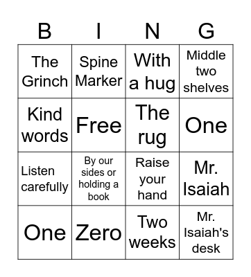 Library Review Bingo Card