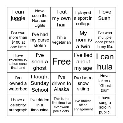 Life’s Colorful Journey- C Bingo Card