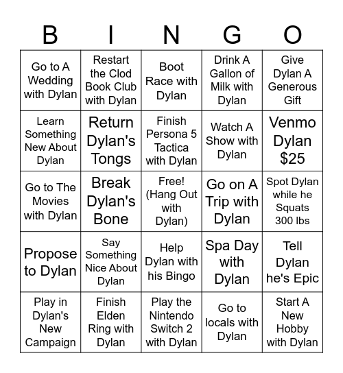 Claffy's Hypothetical 2025 Bingo Card