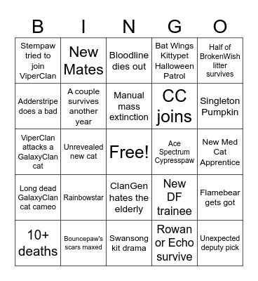 GalaxyClan Y24 Bingo Card