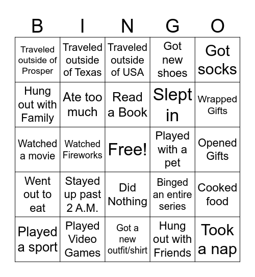 Return From Break Bingo Card