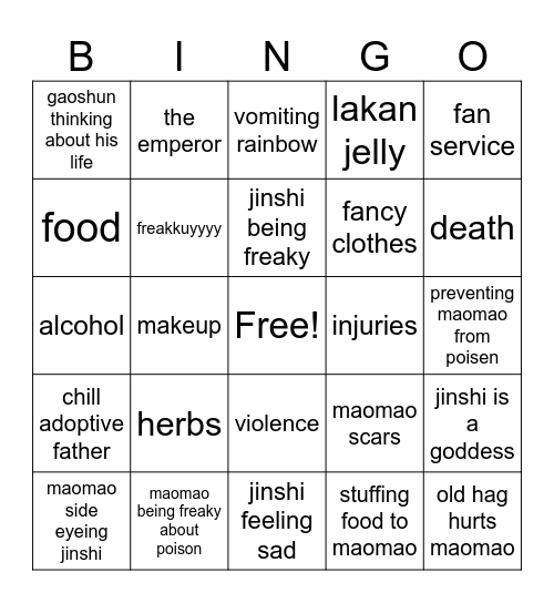 apo Bingo Card