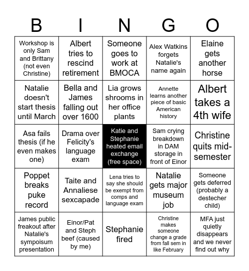 Spring 2025 !!! Bingo Card