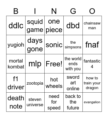 fn colabs Bingo Card