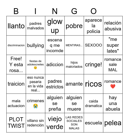 LA ROSA DE GUADALUPE Bingo Card