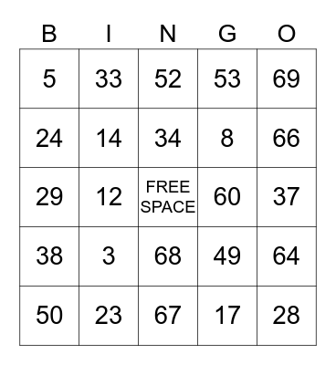 BAYSIDE CARE CENTER Bingo Card