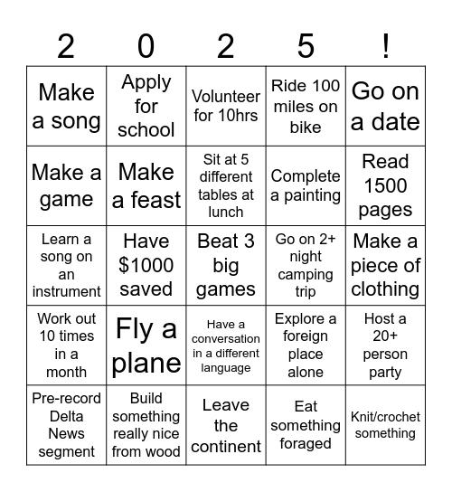 BIG Bingo Card