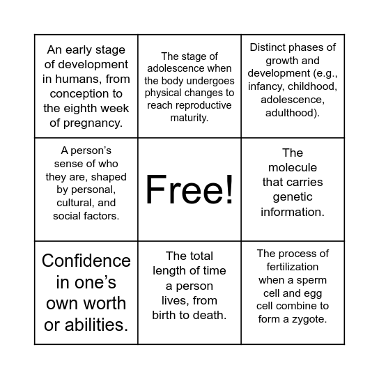 The Individual Bingo Card