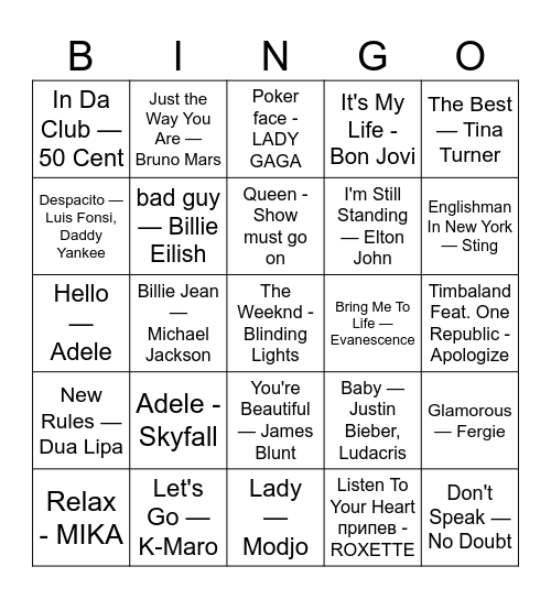 Раунд №3 Bingo Card
