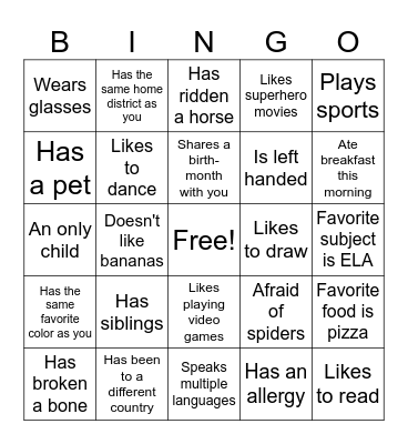Mr. Holtzman ELA W25 Bingo Card