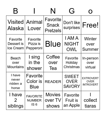 Ashley’s Bingo Bonding Bingo Card
