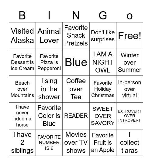 Ashley’s Bingo Bonding Bingo Card