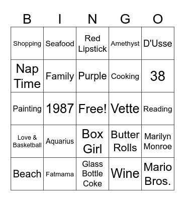 Box Girl Bingo! Bingo Card