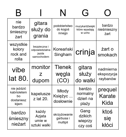 Miami connection Bingo Card