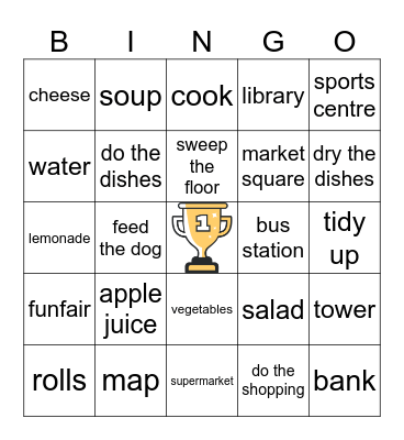 VOCABULARY UNITS 2,3 AND 4 Bingo Card