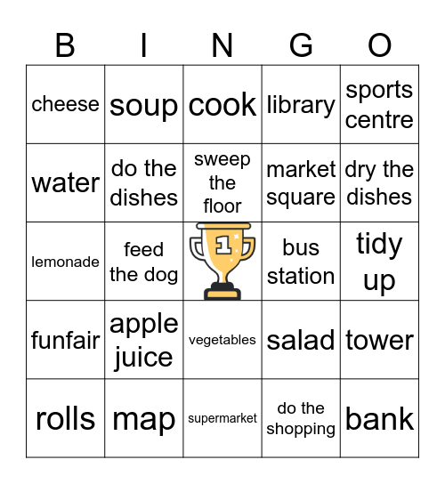 VOCABULARY UNITS 2,3 AND 4 Bingo Card